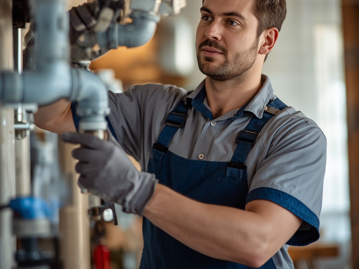 Ridgeline plumber working on pipes
